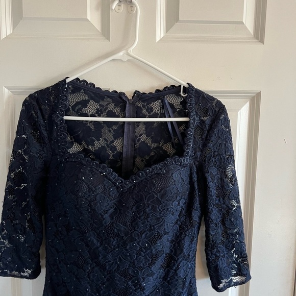 La Femme Lace Cocktail Short Formal Dress Gown - Picture 4 of 7